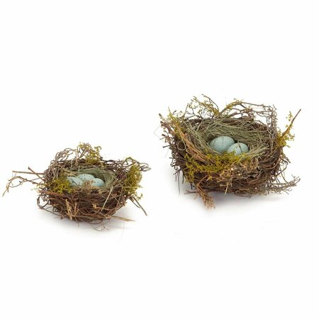 AURIC Robins Nest with Eggs - Brown & Teal - Set of 12 AU3073730